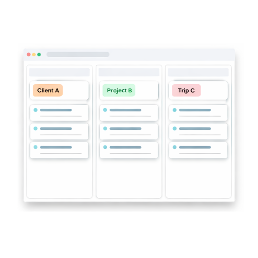 Expense organization board